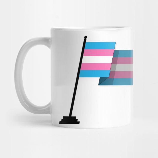 Large Waving Flag in Transgender Pride Flag Colors by LiveLoudGraphics